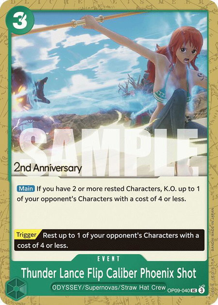 Thunder Lance Flip Caliber Phoenix Shot - Emperors in the New World: 2nd Anniversary Tournament Cards One Piece trading card