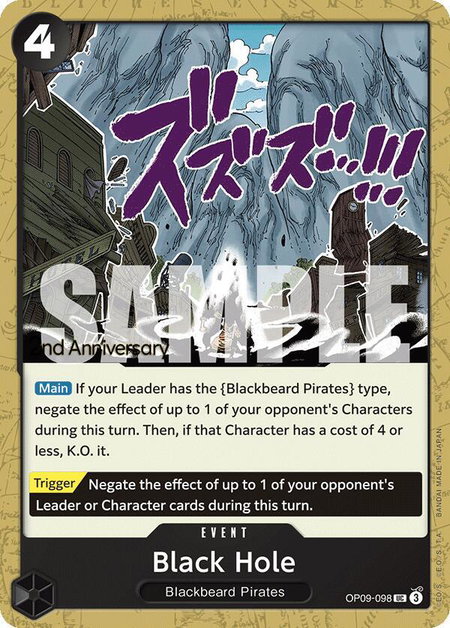 Black Hole - Emperors in the New World: 2nd Anniversary Tournament Cards One Piece trading card
