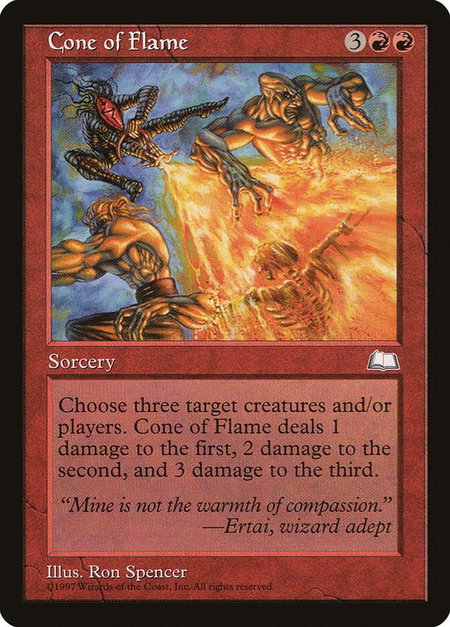 Cone of Flame - Weatherlight Magic: The Gathering trading card