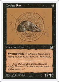 Zodiac Rat - Portal Three Kingdoms (PTK) #98 - Common Magic: The Gathering Trading Card