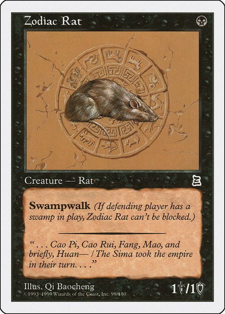 Zodiac Rat - Portal Three Kingdoms Magic: The Gathering trading card