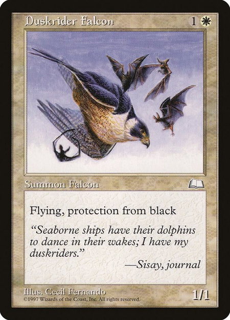 Duskrider Falcon - Weatherlight Magic: The Gathering trading card
