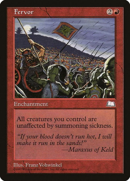 Fervor - Weatherlight Magic: The Gathering trading card