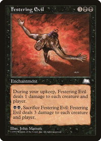 Festering Evil - Weatherlight (WTH) #68 - Uncommon Magic: The Gathering Trading Card