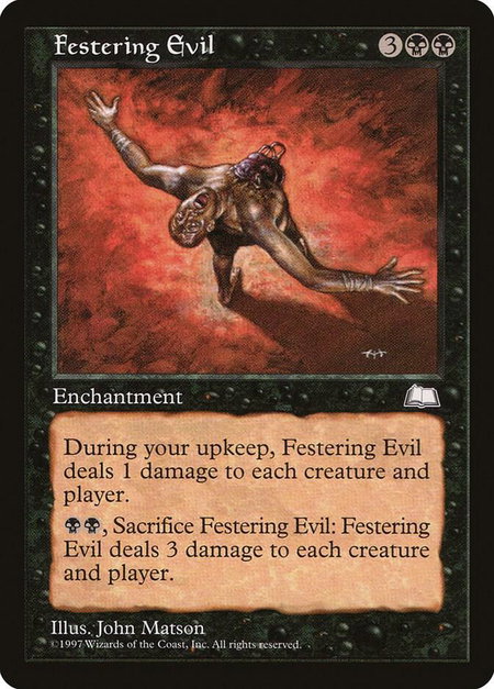 Festering Evil - Weatherlight Magic: The Gathering trading card