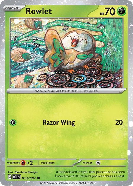 Rowlet - 013/197 (Cosmos Holo) - Miscellaneous Cards & Products Pokémon trading card