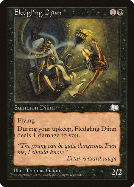 Fledgling Djinn - Weatherlight Magic: The Gathering trading card