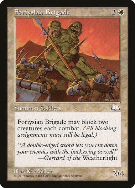Foriysian Brigade - Weatherlight Magic: The Gathering trading card