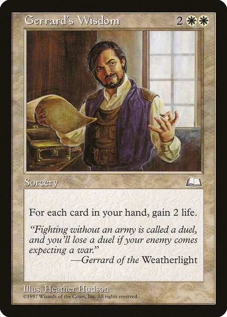 Gerrard's Wisdom - Weatherlight Magic: The Gathering trading card