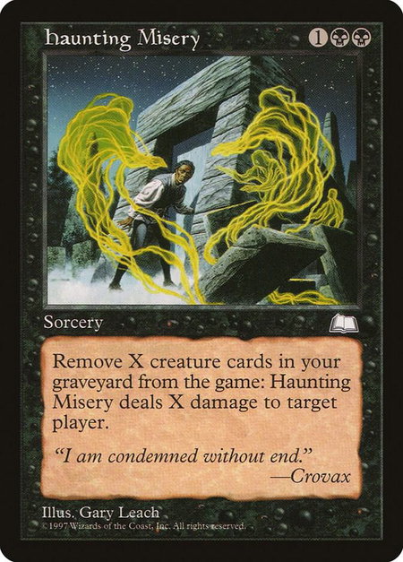Haunting Misery - Weatherlight Magic: The Gathering trading card