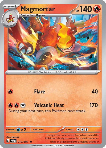 Magmortar - 010/091 (Paldean Fates) - Deck Exclusives Pokémon trading card