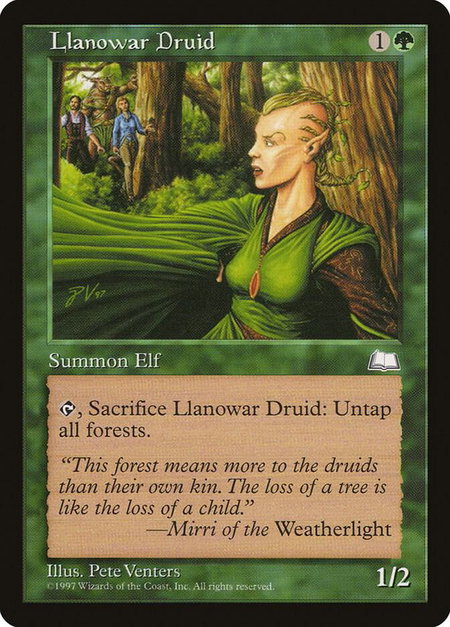 Llanowar Druid - Weatherlight Magic: The Gathering trading card