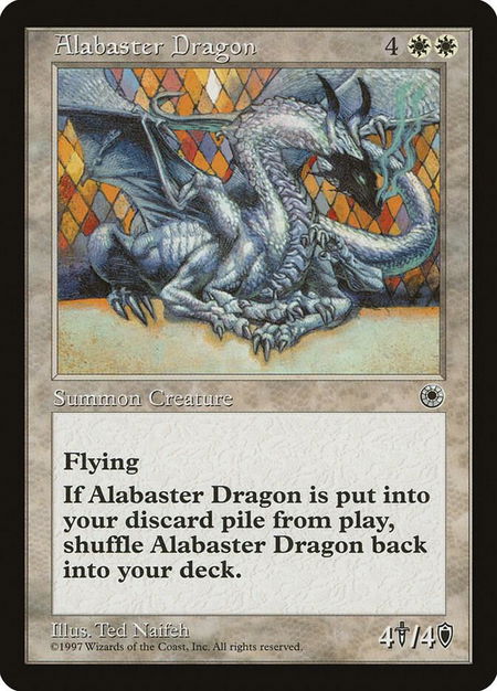 Alabaster Dragon - Portal Magic: The Gathering trading card
