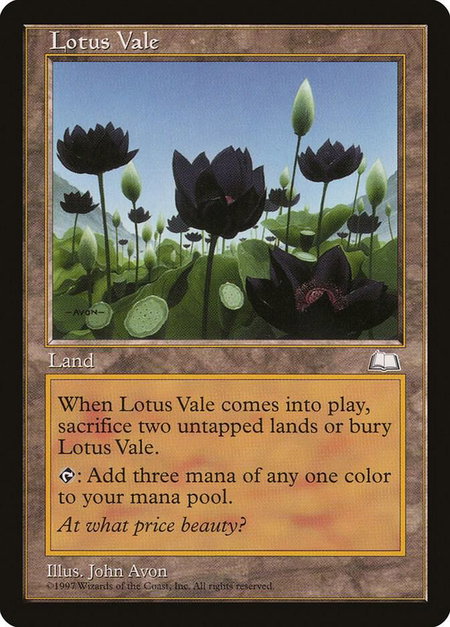 Lotus Vale trading card from Weatherlight Lotus Vale - Weatherlight Magic: The Gathering trading card