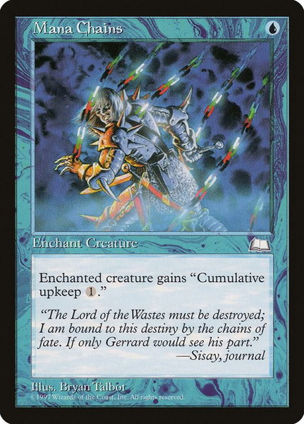 Mana Chains trading card from Weatherlight Mana Chains - Weatherlight Magic: The Gathering trading card