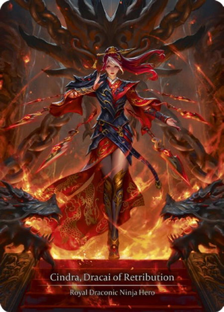 Cindra, Dracai of Retribution (Marvel) trading card from The Hunted Cindra, Dracai of Retribution (Marvel) - The Hunted Flesh and Blood trading card