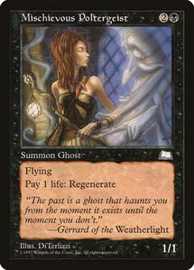 Mischievous Poltergeist - Weatherlight (WTH) #74 - Uncommon Magic: The Gathering Trading Card
