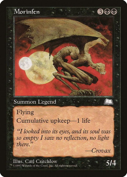 Morinfen trading card from Weatherlight Morinfen - Weatherlight Magic: The Gathering trading card
