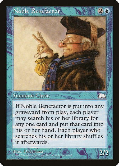 Noble Benefactor - Weatherlight Magic: The Gathering trading card