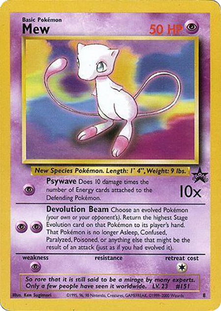 Mew - 8 (Glossy Finish) - WoTC Promo Pokémon trading card