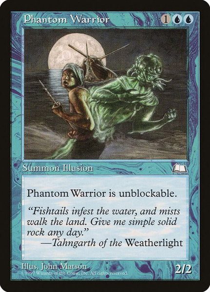 Phantom Warrior trading card from Weatherlight Phantom Warrior - Weatherlight Magic: The Gathering trading card