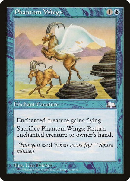 Phantom Wings trading card from Weatherlight Phantom Wings - Weatherlight Magic: The Gathering trading card