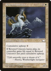 Revered Unicorn - Weatherlight (WTH) #23 - Uncommon Magic: The Gathering Trading Card
