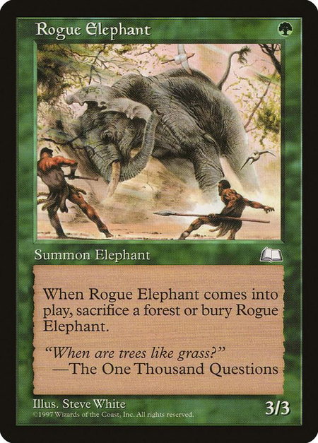 Rogue Elephant - Weatherlight Magic: The Gathering trading card