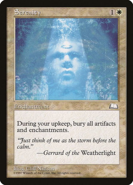 Serenity trading card from Weatherlight Serenity - Weatherlight Magic: The Gathering trading card