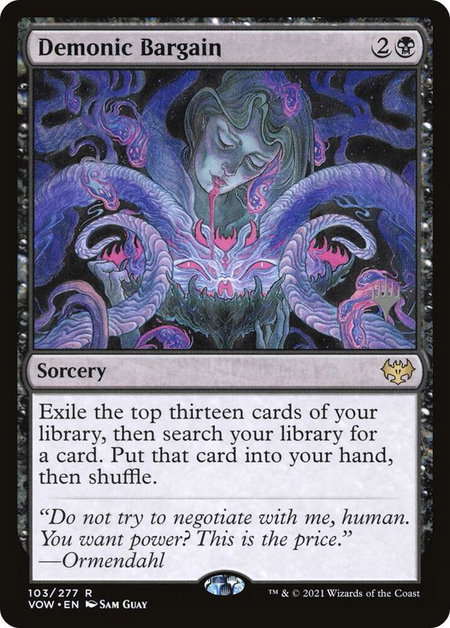 Demonic Bargain - Promo Pack: Duskmourn: House of Horror Magic: The Gathering trading card