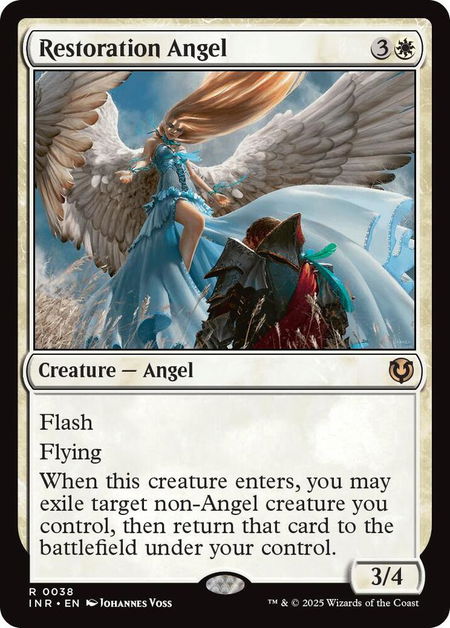 Restoration Angel trading card from Innistrad Remastered Restoration Angel - Innistrad Remastered Magic: The Gathering trading card