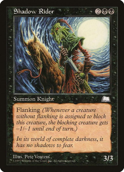 Shadow Rider trading card from Weatherlight Shadow Rider - Weatherlight Magic: The Gathering trading card