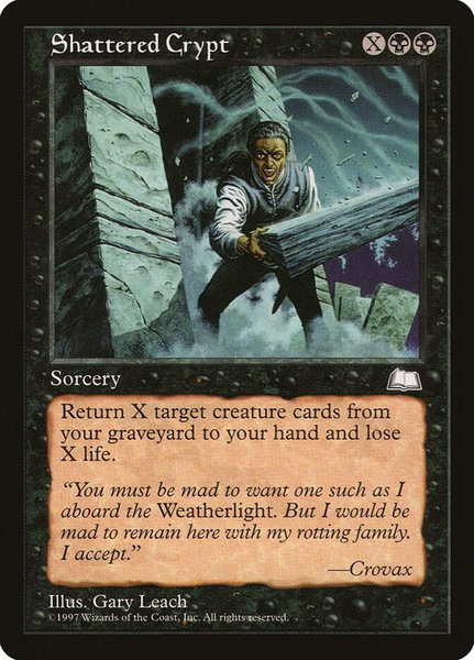 Shattered Crypt trading card from Weatherlight Shattered Crypt - Weatherlight Magic: The Gathering trading card
