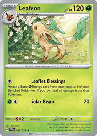 Leafeon - SV: Prismatic Evolutions (PRE) #005/131 - Rare Pokémon Trading Card