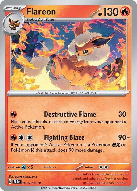 Flareon - SV: Prismatic Evolutions Pokémon trading card