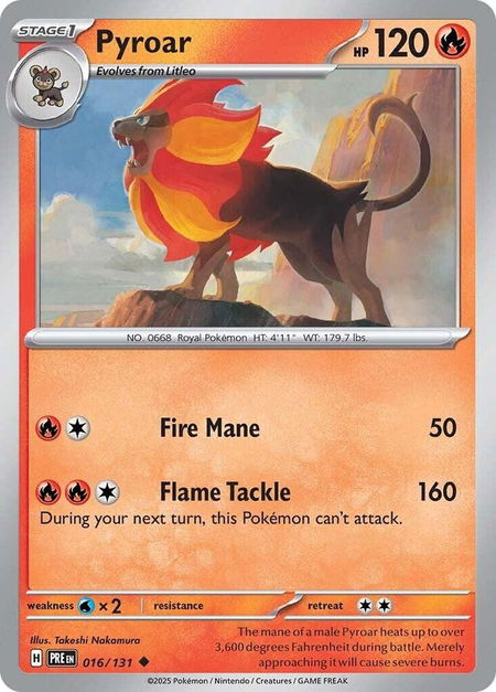 Pyroar - SV: Prismatic Evolutions Pokémon trading card