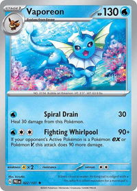Vaporeon - SV: Prismatic Evolutions (PRE) #022/131 - Rare Pokémon Trading Card