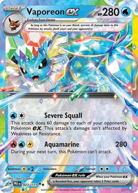 Vaporeon ex - 023/131 - SV: Prismatic Evolutions (PRE) #023/131 - Double Rare Pokémon Trading Card