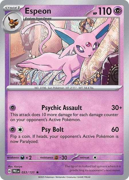 Espeon - SV: Prismatic Evolutions Pokémon trading card