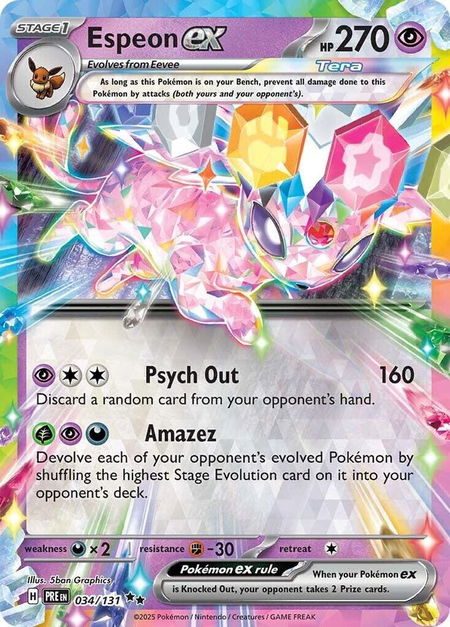 Espeon ex - 034/131 - SV: Prismatic Evolutions Pokémon trading card