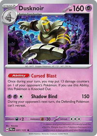 Dusknoir - SV: Prismatic Evolutions (PRE) #037/131 - Rare Pokémon Trading Card