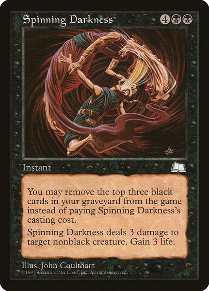 Spinning Darkness trading card from Weatherlight Spinning Darkness - Weatherlight Magic: The Gathering trading card