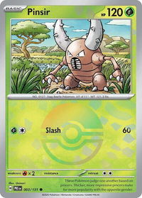 Pinsir (Poke Ball Pattern) - SV: Prismatic Evolutions (PRE) #003/131 - Common Pokémon Trading Card