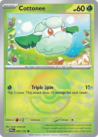 Cottonee (Poke Ball Pattern) - SV: Prismatic Evolutions (PRE) #007/131 - Common Pokémon Trading Card