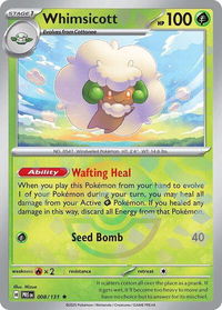 Whimsicott (Poke Ball Pattern) - SV: Prismatic Evolutions (PRE) #008/131 - Rare Pokémon Trading Card