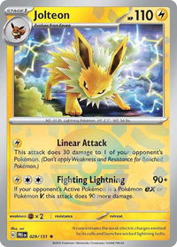 Jolteon (Poke Ball Pattern) - SV: Prismatic Evolutions (PRE) #029/131 - Rare Pokémon Trading Card