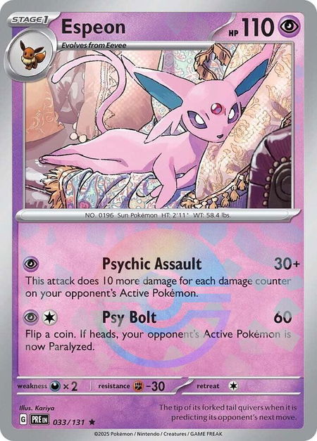 Espeon (Poke Ball Pattern) - SV: Prismatic Evolutions Pokémon trading card