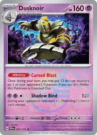 Dusknoir (Poke Ball Pattern) - SV: Prismatic Evolutions (PRE) #037/131 - Rare Pokémon Trading Card