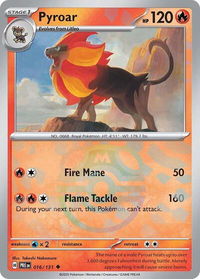 Pyroar (Master Ball Pattern) - SV: Prismatic Evolutions (PRE) #016/131 - Uncommon Pokémon Trading Card
