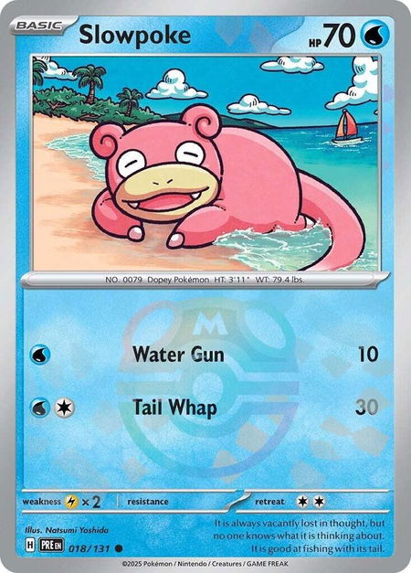 Slowpoke (Master Ball Pattern) trading card from SV: Prismatic Evolutions Slowpoke (Master Ball Pattern) - SV: Prismatic Evolutions Pokémon trading card
